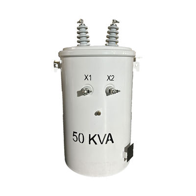 কেনা 50KVA একক ফেজ মেরু বিতরণ ট্রান্সফরমার তেল নিমজ্জিত 12470V থেকে 277V অনলাইনে উৎপাদন