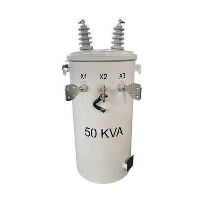 কেনা 50kva সিঙ্গল ফেজ পোল মাউন্টড ট্রান্সফরমার তেল ডুবানো বিতরণ 4160V থেকে 120/240V অনলাইনে উৎপাদন
