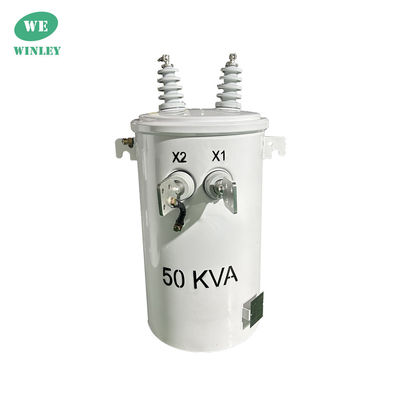 কেনা 50kva একক ফেজ পল মাউন্ট ট্রান্সফরমার তেল প্রকার বিতরণ 4160V থেকে 120/240V CSA ANSI/IEEE স্ট্যান্ডার্ড অনলাইনে উৎপাদন