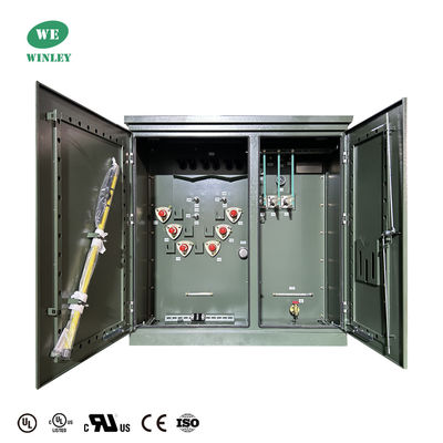 কেনা 1500Kva থ্রি ফেজ প্যাড মাউন্ট ট্রান্সফরমার তেল ডুবে 4160V DOE 2016 ANSI / IEEE মান পূরণ করে অনলাইনে উৎপাদন