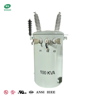 কেনা Power Pole Transformer 100 Kva 34.5kv To 120v Dual Winding Oil Filled Distribution Transformers অনলাইনে উৎপাদন