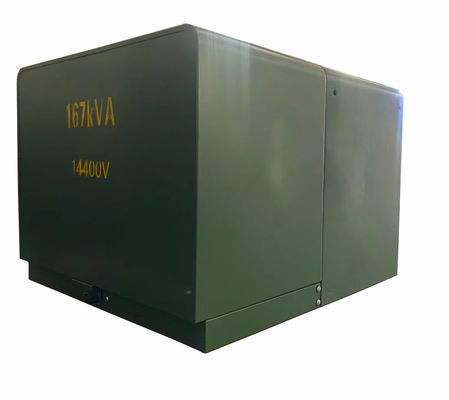 167KVA 1 ফেজ অয়েল টাইপ ট্রান্সফরমার প্যাড মাউন্ট 24940V 14400V