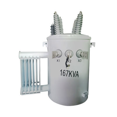 167kva সিঙ্গল ফেজ ওভারহেড পল মাউন্ট করা বিতরণ পাওয়ার ট্রান্সফরমার 12kv