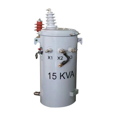 15kva পল মাউন্ট বিতরণ একক ফেজ ট্রান্সফরমার তেল ডুবে 4160v থেকে 240v