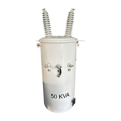 50kva সিঙ্গল ফেজ পোল মাউন্ট ডিস্ট্রিবিউশন ট্রান্সফরমার তেল ডুবে 34500GrdY/19920 থেকে 120/240V