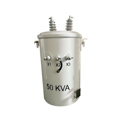 50kva একক ফেজ তেল নিমজ্জিত মেরু মাউন্ট বিতরণ ট্রান্সফরমার 12470v থেকে 277v