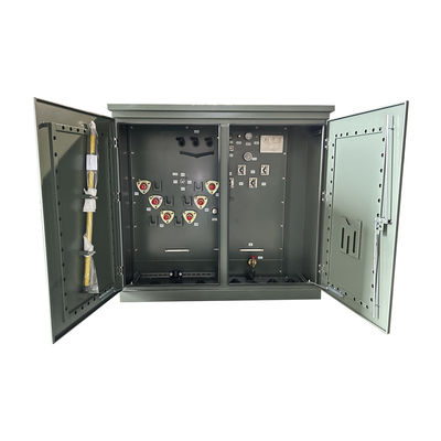750kva 3 ফেজ লাইভ ডেড ফ্রন্ট প্যাড মাউন্ট করা বৈদ্যুতিক ট্রান্সফরমার 13200v থেকে 480v 304 স্টেইনলেস স্টীল FR-3 তেল