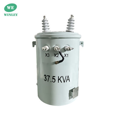 37.5kva সিঙ্গল ফেজ পল মাউন্ট করা বৈদ্যুতিক ট্রান্সফরমার Onan 4160V থেকে 480V ANSI