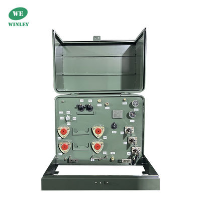 একক ফেজ প্যাড মাউন্ট ট্রান্সফরমার তেল নিমজ্জিত বিতরণ 25kva 12.47KV আউটডোর সংযুক্ত বক্স টাইপ