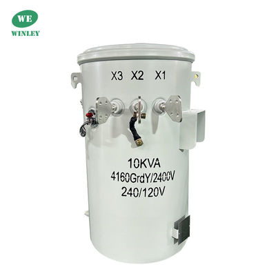 10Kva একক ফেজ পাওয়ার মুল মাউন্ট ট্রান্সফরমার তেল নিমজ্জিত 100Hz 4160V প্রস্তুতকারকের দাম