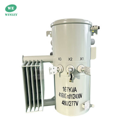 167 কেভিএ একক ফেজ মেরু মাউন্ট ট্রান্সফরমার স্টেপ ডাউন 12.47 কেভি তেল নিমজ্জিত এএনএসআই আইইই ডিওই 2016 স্ট্যান্ডার্ড পাওয়ার ওভারহেড বিতরণ ট্রান্সফরমার