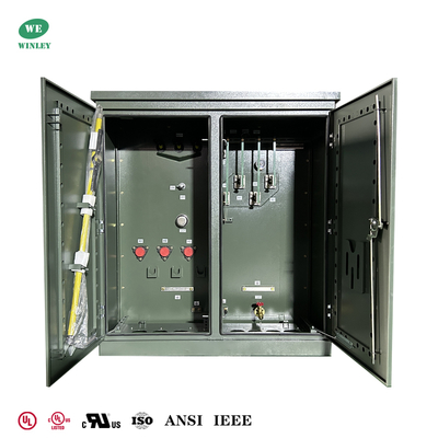 ইউএল তালিকাভুক্ত 600Kva 3 ফেজ প্যাড মাউন্ট ট্রান্সফরমার তেল নিমজ্জিত 34.5KV থেকে 480V দক্ষ শক্তি বিতরণ ট্রান্সফরমার