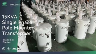 15kva পোল মাউন্টেড ট্রান্সফরমার 13.8kv তেল নিমজ্জিত পাওয়ার ট্রান্সফরমার CSA C2.2 স্ট্যান্ডার্ড cUL সার্টিফাইড